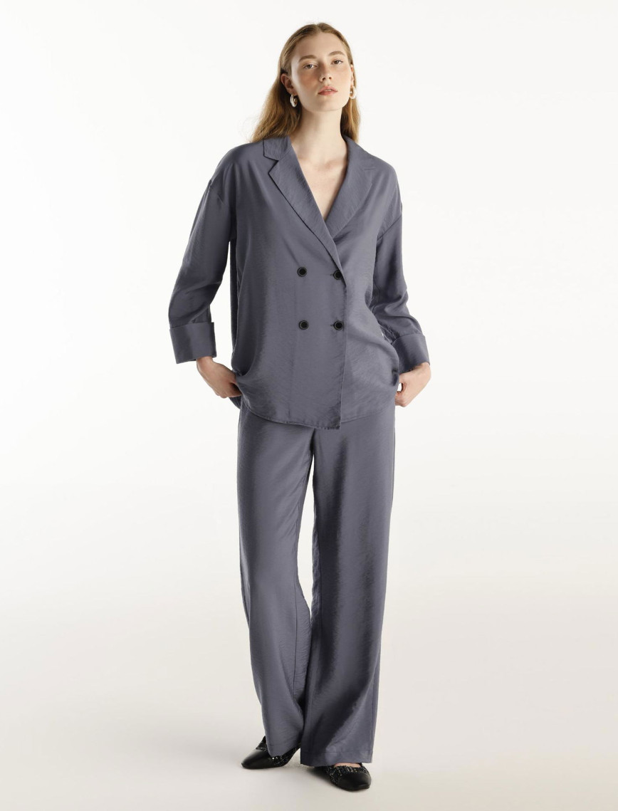 YARGICI Bol Kesim Kruvaze Ceket YARGICI Bol Kesim Kruvaze Ceket