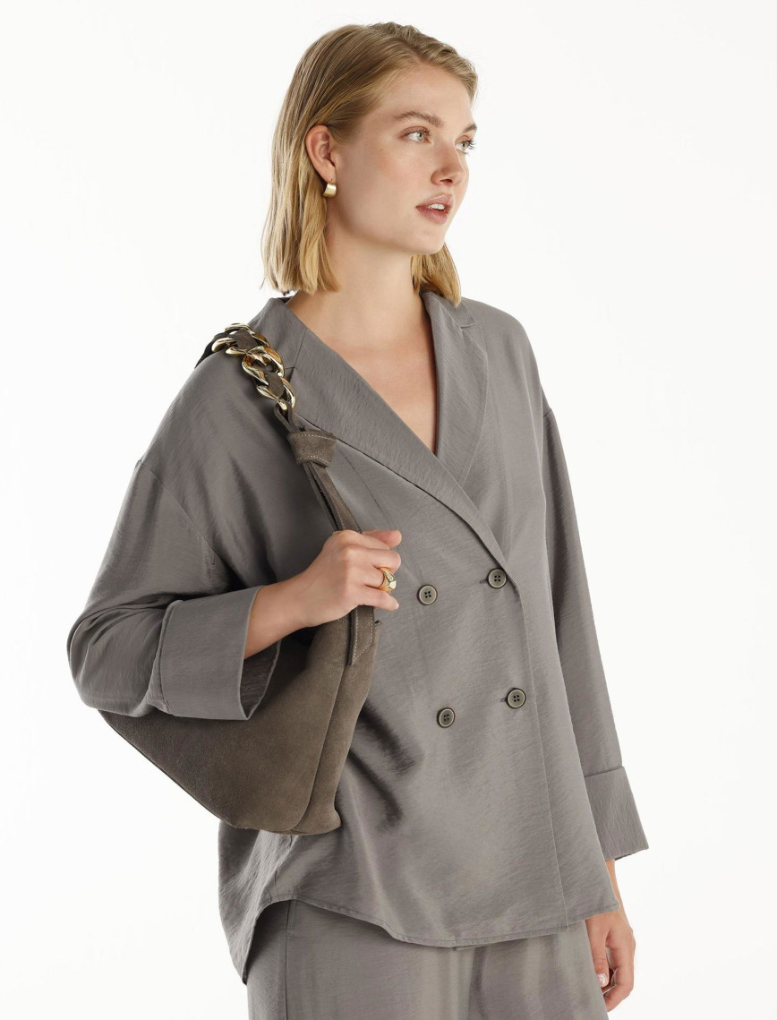 YARGICI Bol Kesim Kruvaze Ceket YARGICI Bol Kesim Kruvaze Ceket