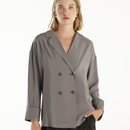 YARGICI Bol Kesim Kruvaze Ceket YARGICI Bol Kesim Kruvaze Ceket