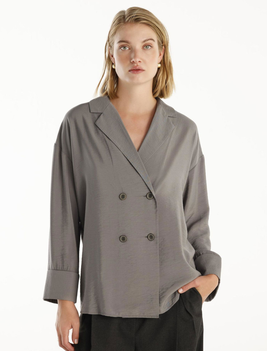 YARGICI Bol Kesim Kruvaze Ceket YARGICI Bol Kesim Kruvaze Ceket