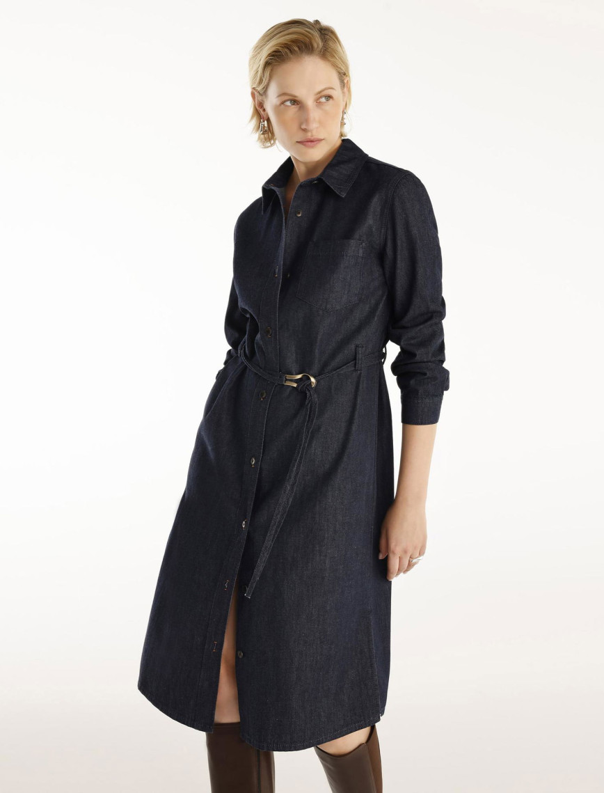 YARGICI Kemer Detaylı Denim Elbise YARGICI Kemer Detaylı Denim Elbise