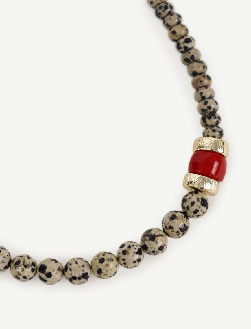 YARGICI Mercan Ve Jasper Sıralı Kolye