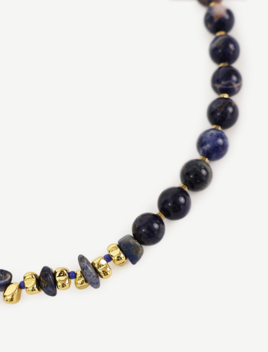 YARGICI İnci Detaylı Sodalit Kolye YARGICI İnci Detaylı Sodalit Kolye