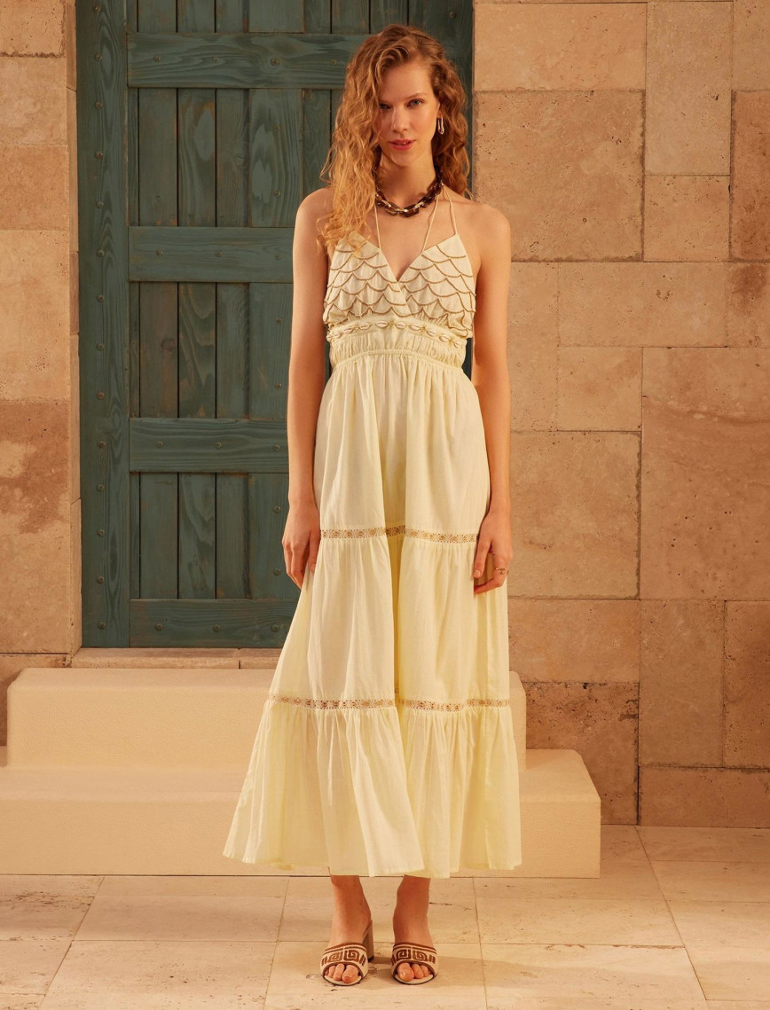 YARGICI İşlemeli Uzun Elbise YARGICI İşlemeli Uzun Elbise