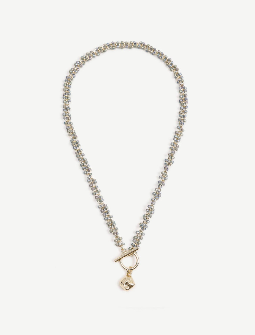 YARGICI Renkli Cam Taşlı Ve Metal Uçlu Kolye YARGICI Renkli Cam Taşlı Ve Metal Uçlu Kolye