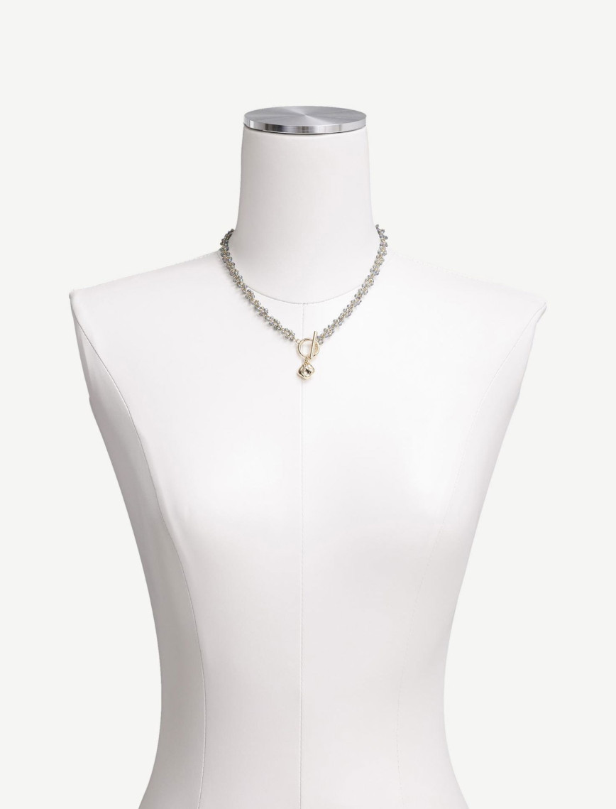 YARGICI Renkli Cam Taşlı Ve Metal Uçlu Kolye YARGICI Renkli Cam Taşlı Ve Metal Uçlu Kolye