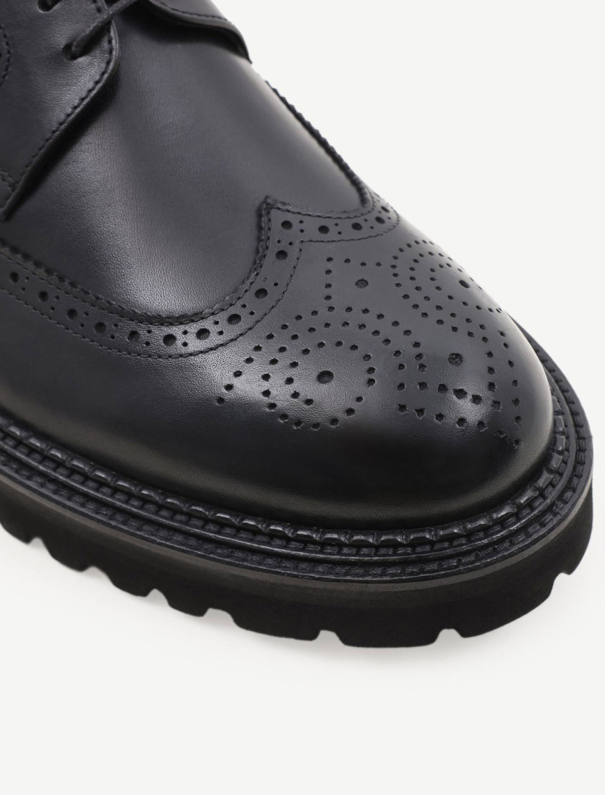 YARGICI Zımba Detaylı Deri Bağlı Ayakkabı YARGICI Zımba Detaylı Deri Bağlı Ayakkabı