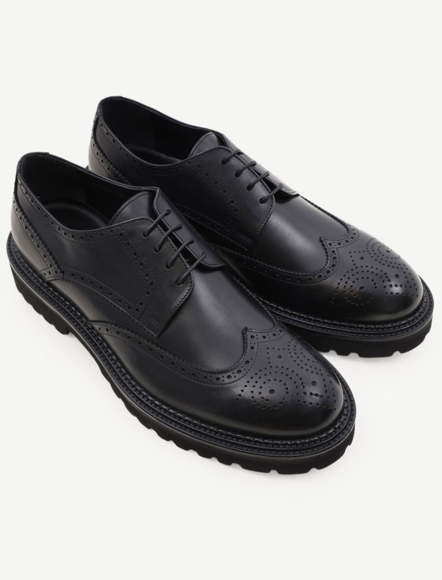 YARGICI Zımba Detaylı Deri Bağlı Ayakkabı YARGICI Zımba Detaylı Deri Bağlı Ayakkabı