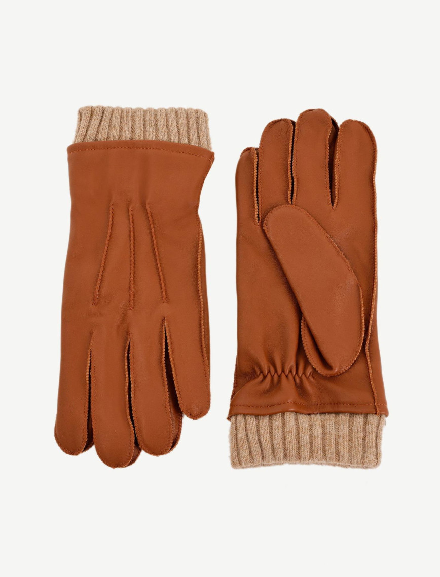 YARGICI Triko Detaylı Erkek Deri Eldiven YARGICI Triko Detaylı Erkek Deri Eldiven