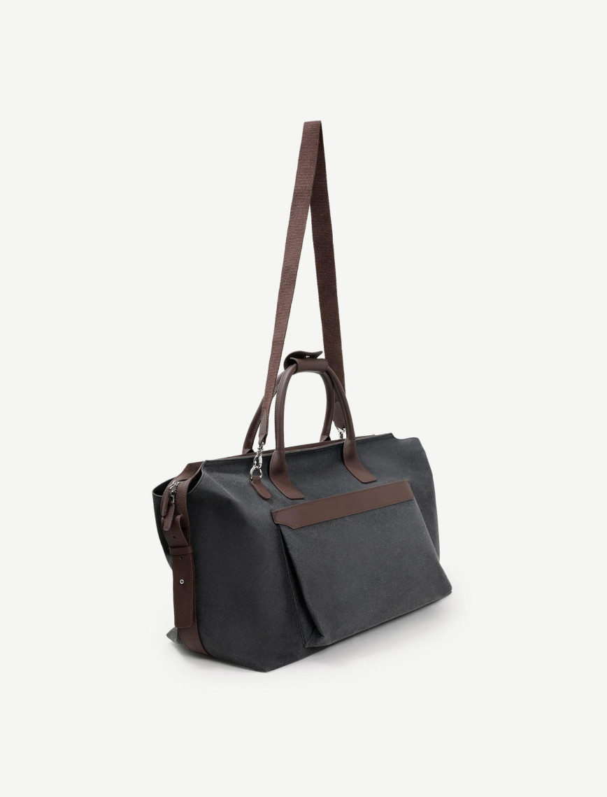 YARGICI Deri Detaylı Kanvas Seyahat Çantası YARGICI Deri Detaylı Kanvas Seyahat Çantası