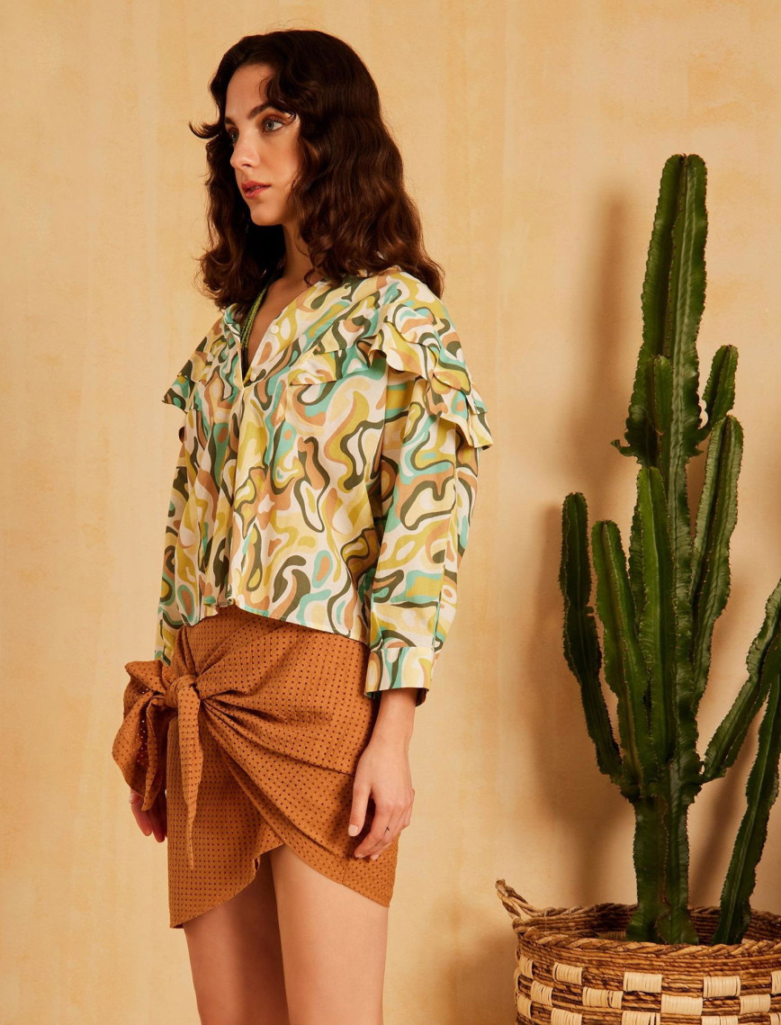 Kırma Detaylı Gömlek Kırma Detaylı Gömlek