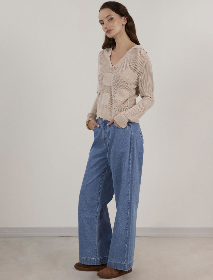 YARGICI Kemer Detaylı Denim Pantolon YARGICI Kemer Detaylı Denim Pantolon