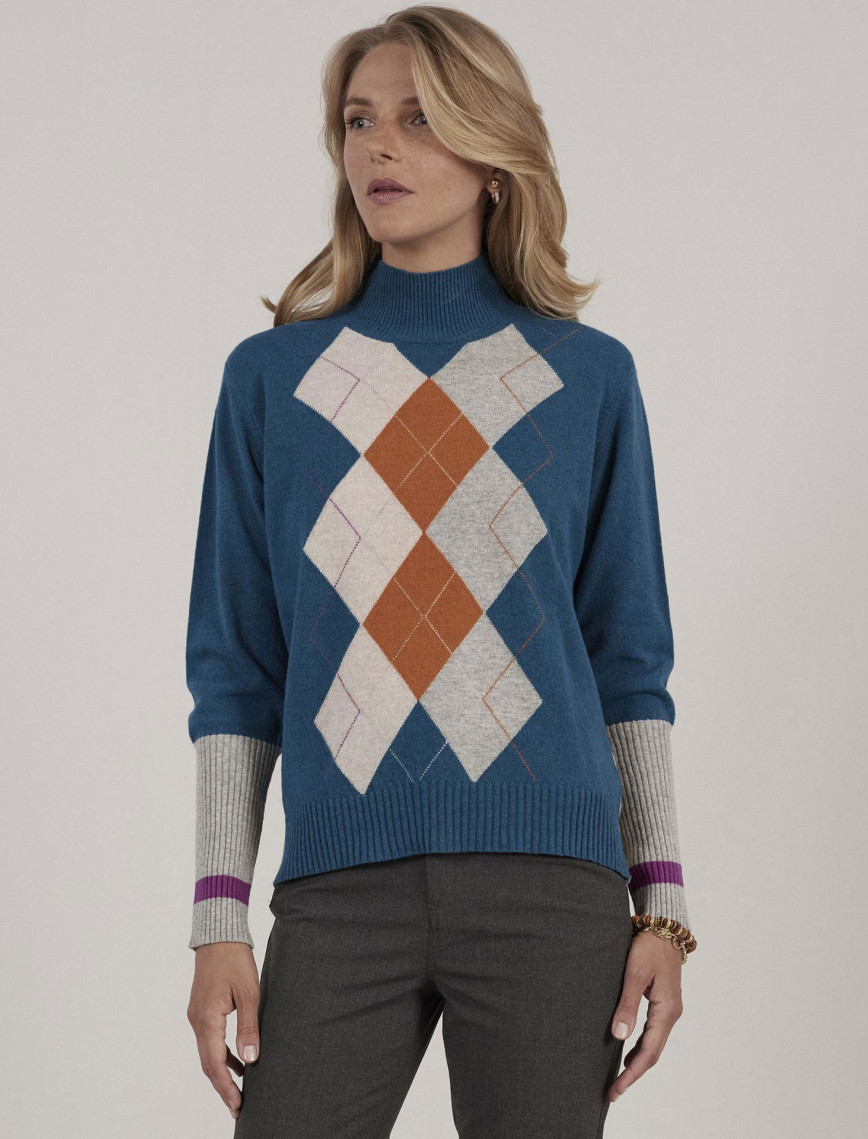 YARGICI Renk Bloklu Uzun Kazak YARGICI Renk Bloklu Uzun Kazak