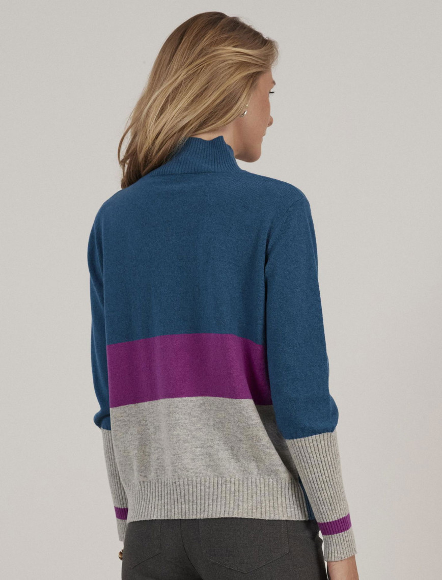 YARGICI Renk Bloklu Uzun Kazak YARGICI Renk Bloklu Uzun Kazak