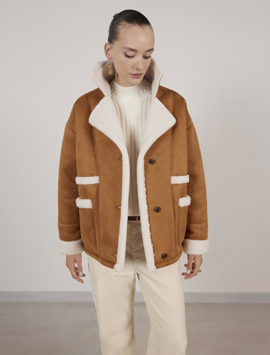 YARGICI Kürk Detaylı Uzun Mont YARGICI Kürk Detaylı Uzun Mont