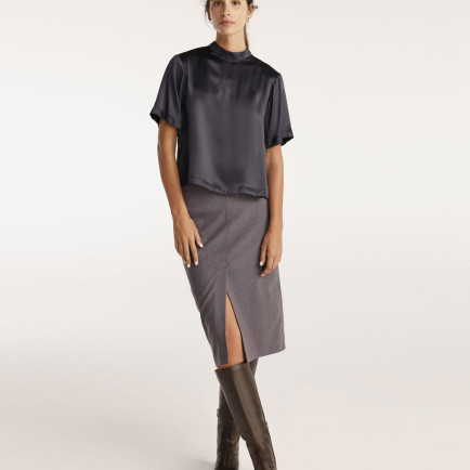 YARGICI Yırtmaç Detaylı Kalem Etek YARGICI Yırtmaç Detaylı Kalem Etek