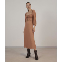 YARGICI Uzun Kollu Uzun Elbise