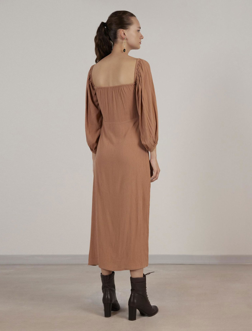 YARGICI Uzun Kollu Uzun Elbise