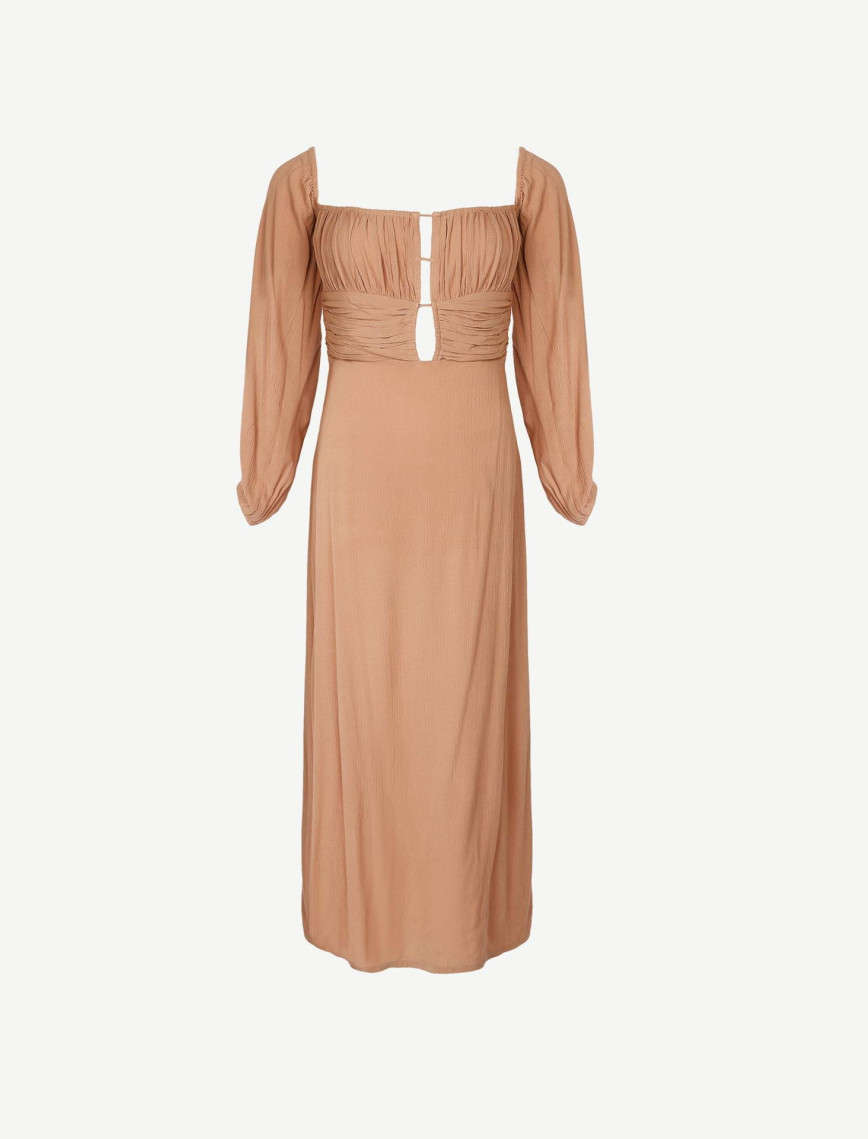 YARGICI Uzun Kollu Uzun Elbise