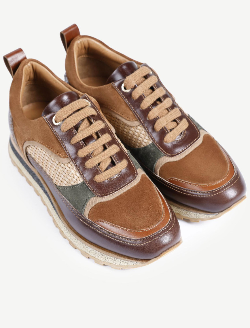 YARGICI Hasır Detaylı Deri Sneaker YARGICI Hasır Detaylı Deri Sneaker
