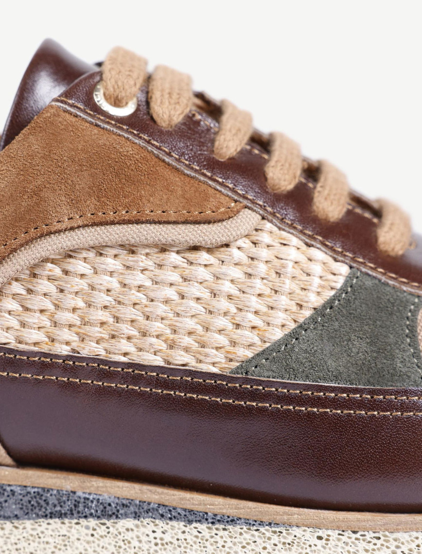 YARGICI Hasır Detaylı Deri Sneaker YARGICI Hasır Detaylı Deri Sneaker