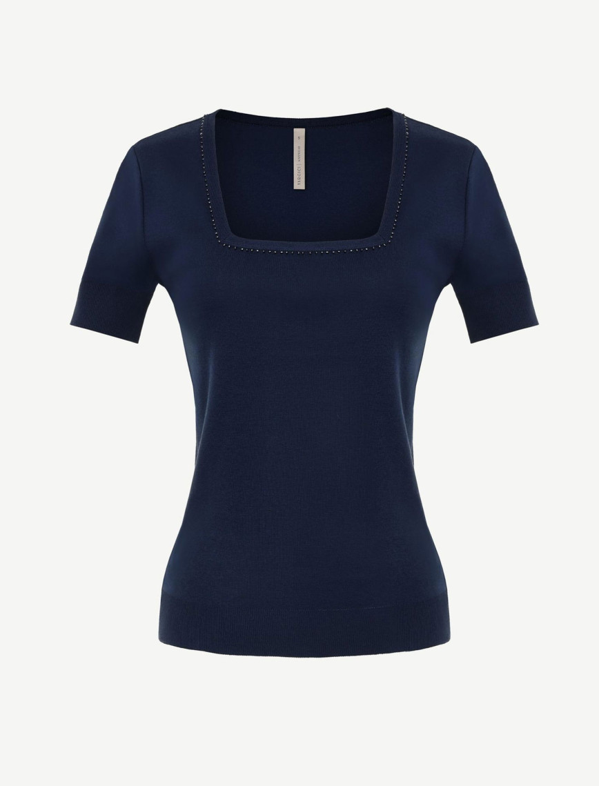 YARGICI Kare Yaka Yarım Kollu Triko YARGICI Kare Yaka Yarım Kollu Triko