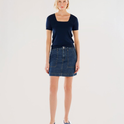 YARGICI Kare Yaka Yarım Kollu Triko YARGICI Kare Yaka Yarım Kollu Triko