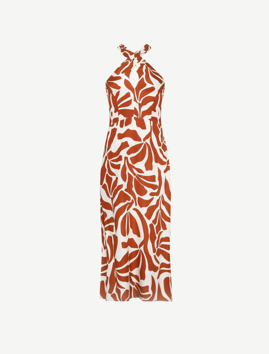 YARGICI Boyundan Bağlamalı Sırtı Açık Uzun Elbise YARGICI Boyundan Bağlamalı Sırtı Açık Uzun Elbise