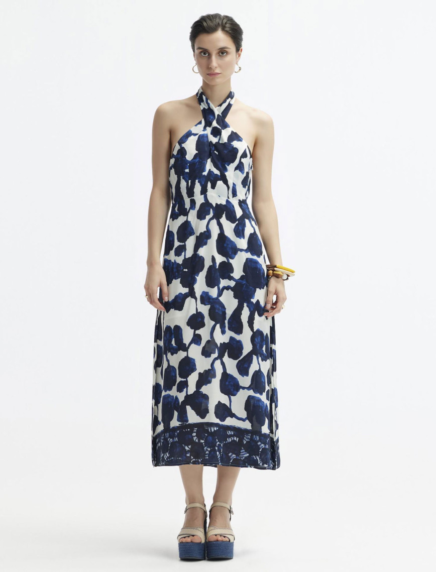 YARGICI Boyundan Bağlamalı Sırtı Açık Uzun Elbise YARGICI Boyundan Bağlamalı Sırtı Açık Uzun Elbise