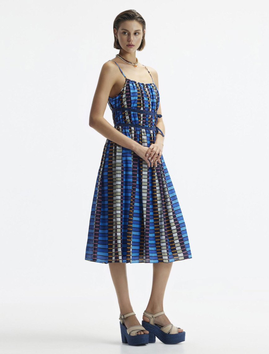 YARGICI Askılı Yanı Bağlama Detaylı Midi Boy Elbise YARGICI Askılı Yanı Bağlama Detaylı Midi Boy Elbise