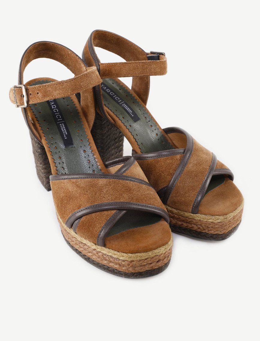 YARGICI Özel Jüt Boyama Platform Topuklu Sandalet YARGICI Özel Jüt Boyama Platform Topuklu Sandalet