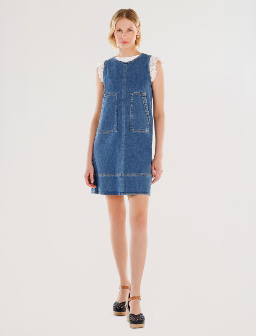 YARGICI Cepli Kısa Denim Elbise YARGICI Cepli Kısa Denim Elbise