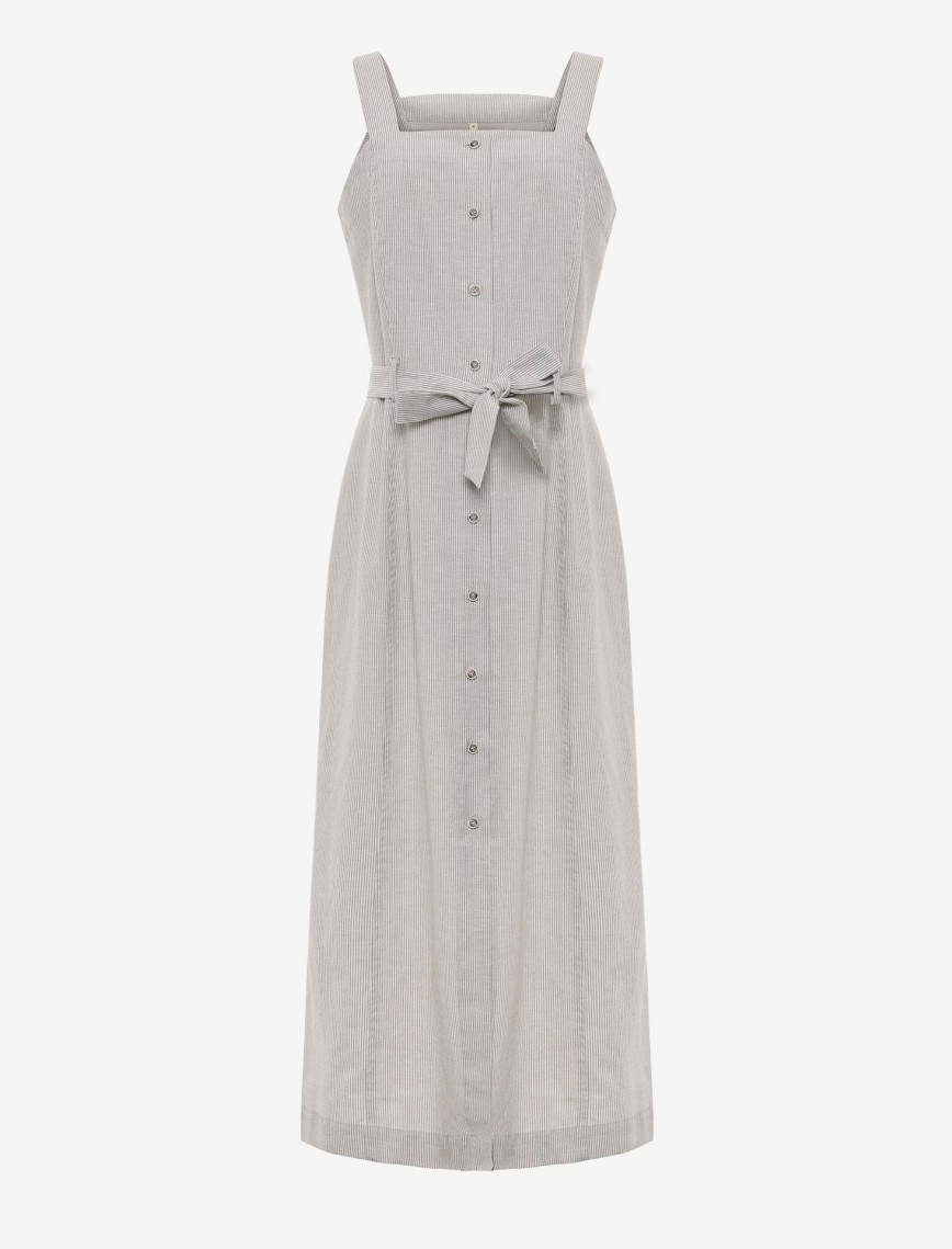 YARGICI Kemer Detaylı Askılı Uzun Elbise YARGICI Kemer Detaylı Askılı Uzun Elbise