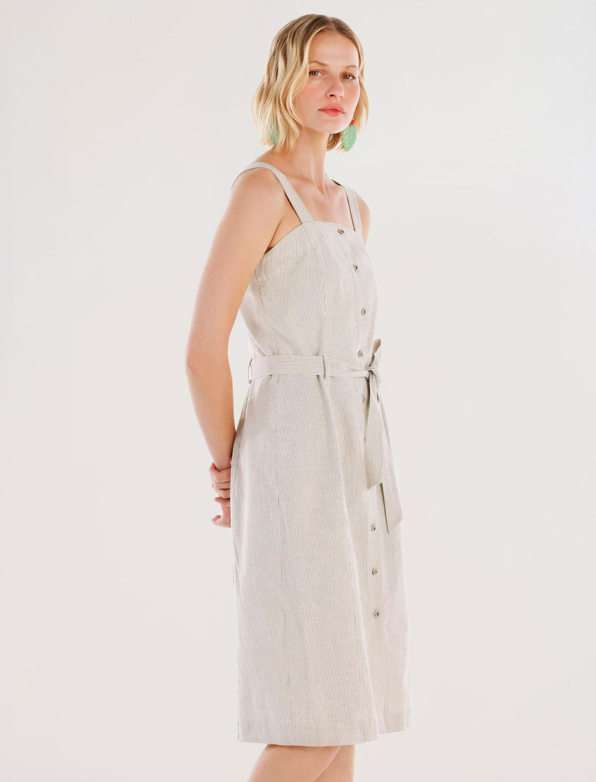 YARGICI Kemer Detaylı Askılı Uzun Elbise YARGICI Kemer Detaylı Askılı Uzun Elbise