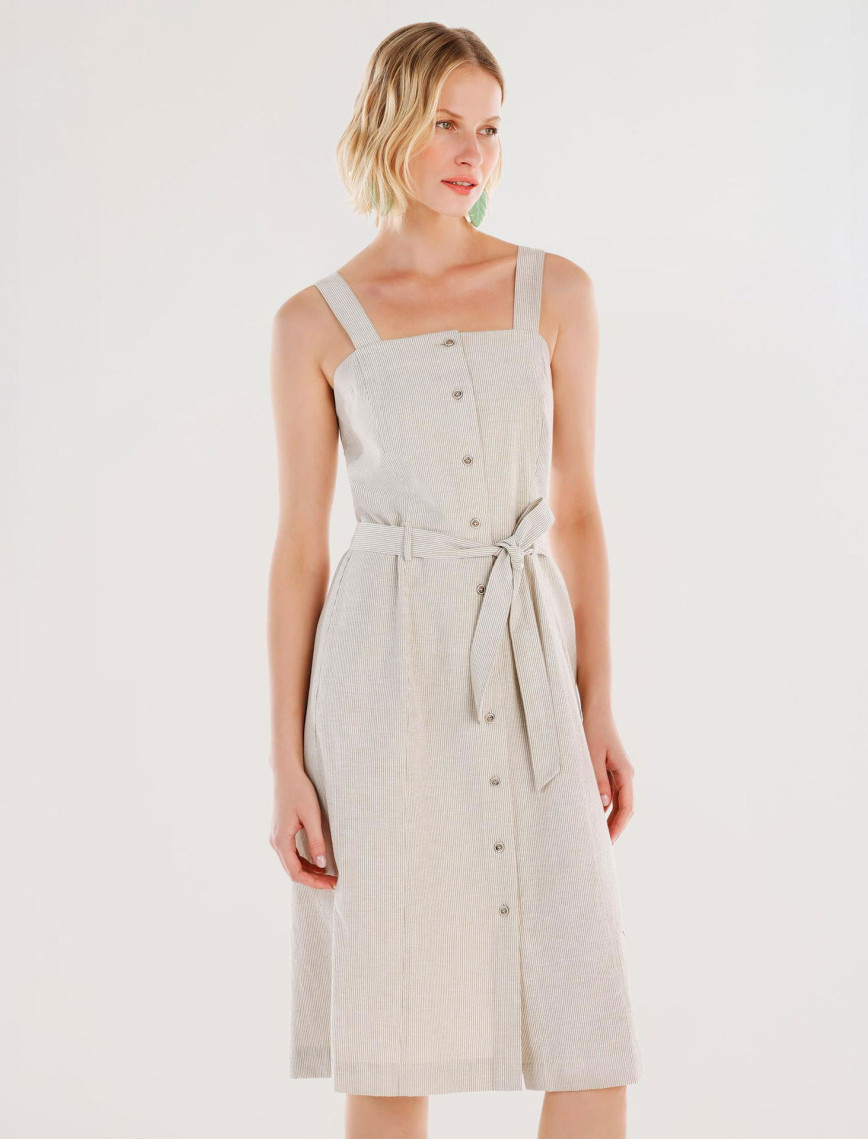 YARGICI Kemer Detaylı Askılı Uzun Elbise YARGICI Kemer Detaylı Askılı Uzun Elbise