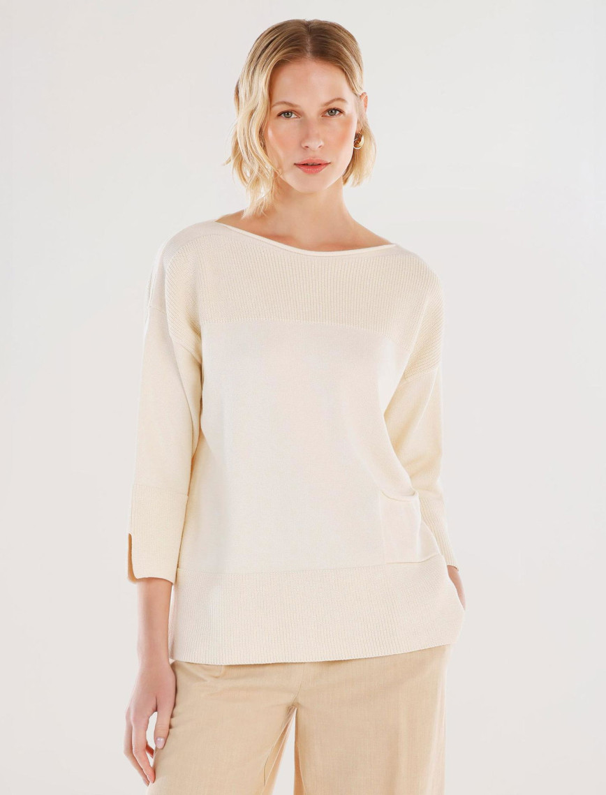 YARGICI Kayık Yaka 3/4 Kollu Triko YARGICI Kayık Yaka 3/4 Kollu Triko