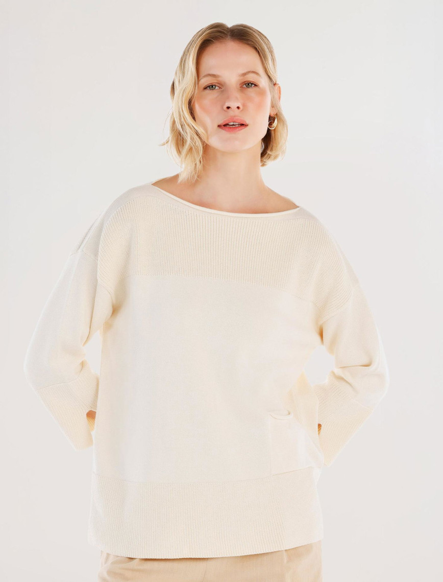 YARGICI Kayık Yaka 3/4 Kollu Triko YARGICI Kayık Yaka 3/4 Kollu Triko