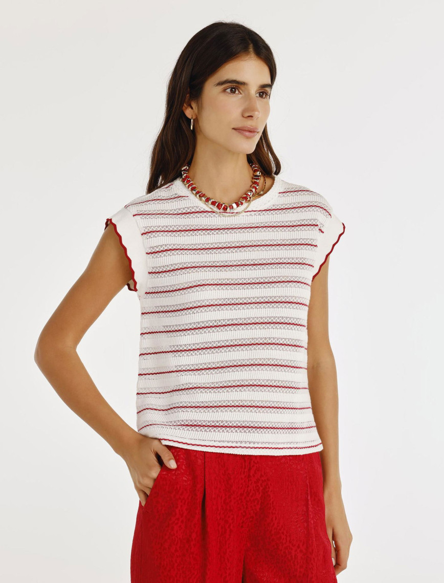 YARGICI Kol Ucu Ribana Detaylı Bisiklet Yaka Kolsuz T-shirt YARGICI Kol Ucu Ribana Detaylı Bisiklet Yaka Kolsuz T-shirt