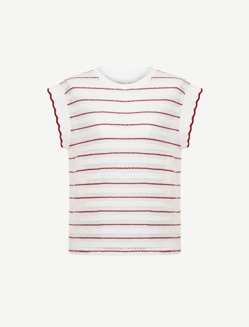 YARGICI Kol Ucu Ribana Detaylı Bisiklet Yaka Kolsuz T-shirt YARGICI Kol Ucu Ribana Detaylı Bisiklet Yaka Kolsuz T-shirt