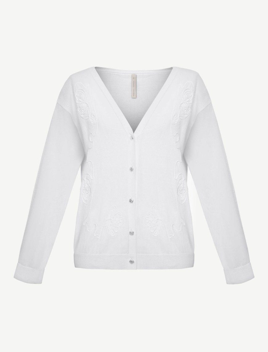 YARGICI V Yaka Nakışlı Hırka YARGICI V Yaka Nakışlı Hırka