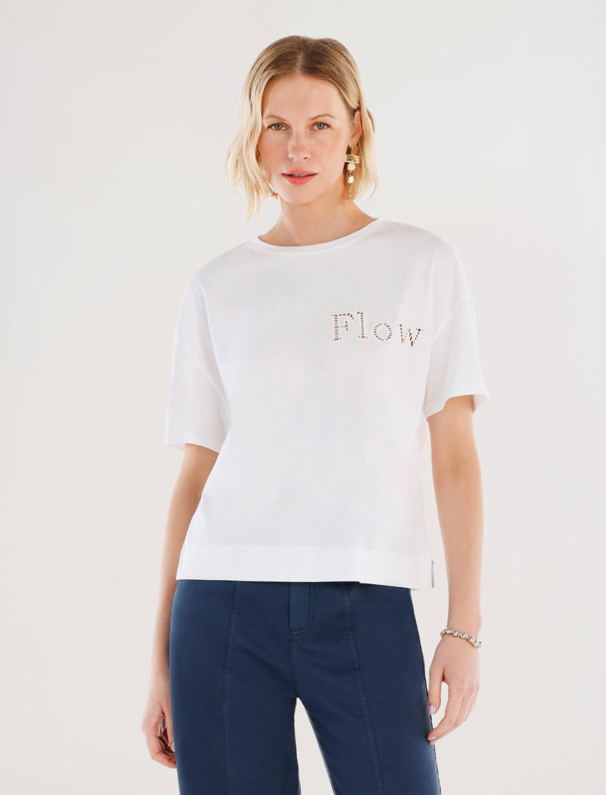 YARGICI Nakış Detaylı Bisiklet Yaka Kısa Kollu T-shirt YARGICI Nakış Detaylı Bisiklet Yaka Kısa Kollu T-shirt