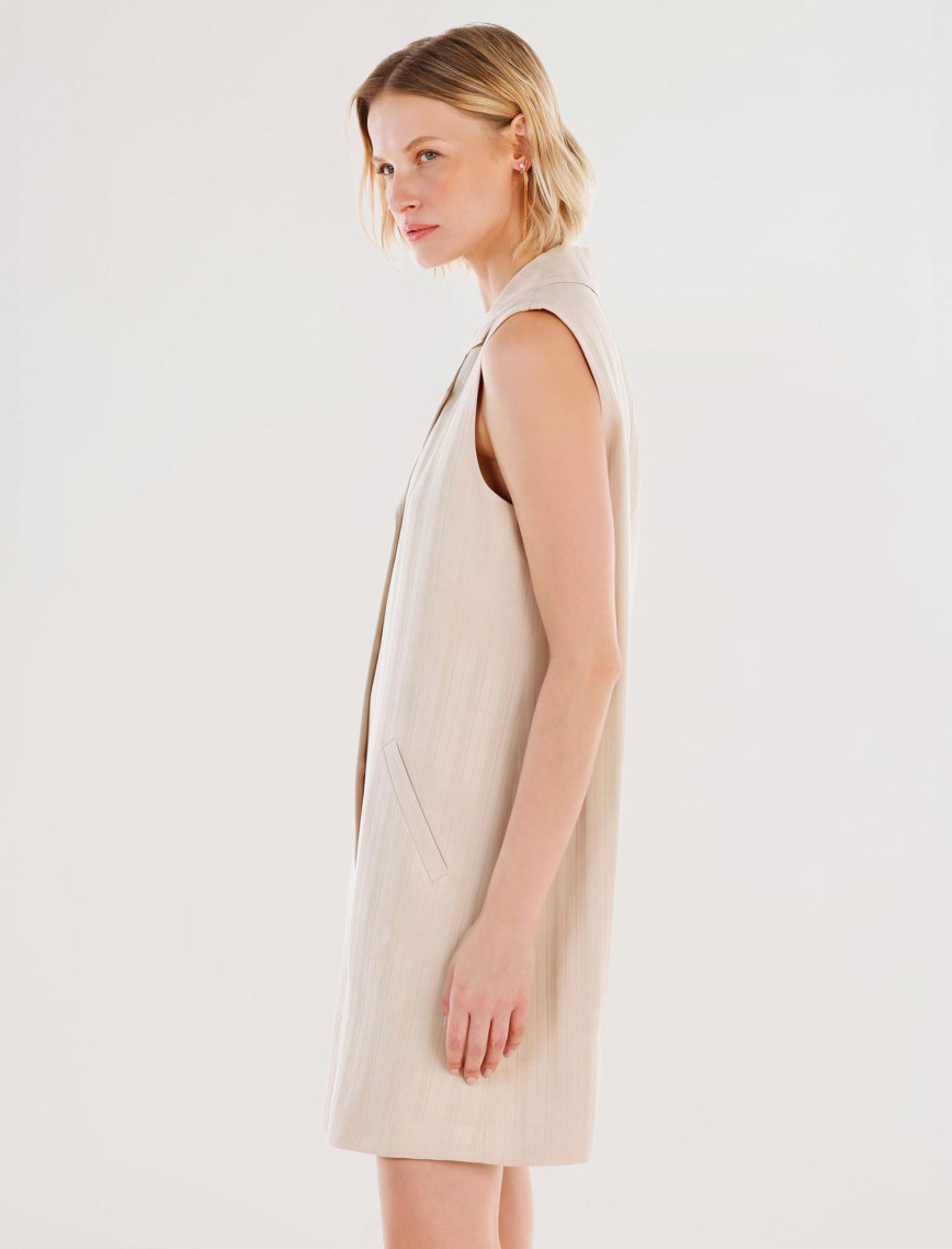 YARGICI Ceket Yaka Kolsuz Kısa Yelek Elbise YARGICI Ceket Yaka Kolsuz Kısa Yelek Elbise