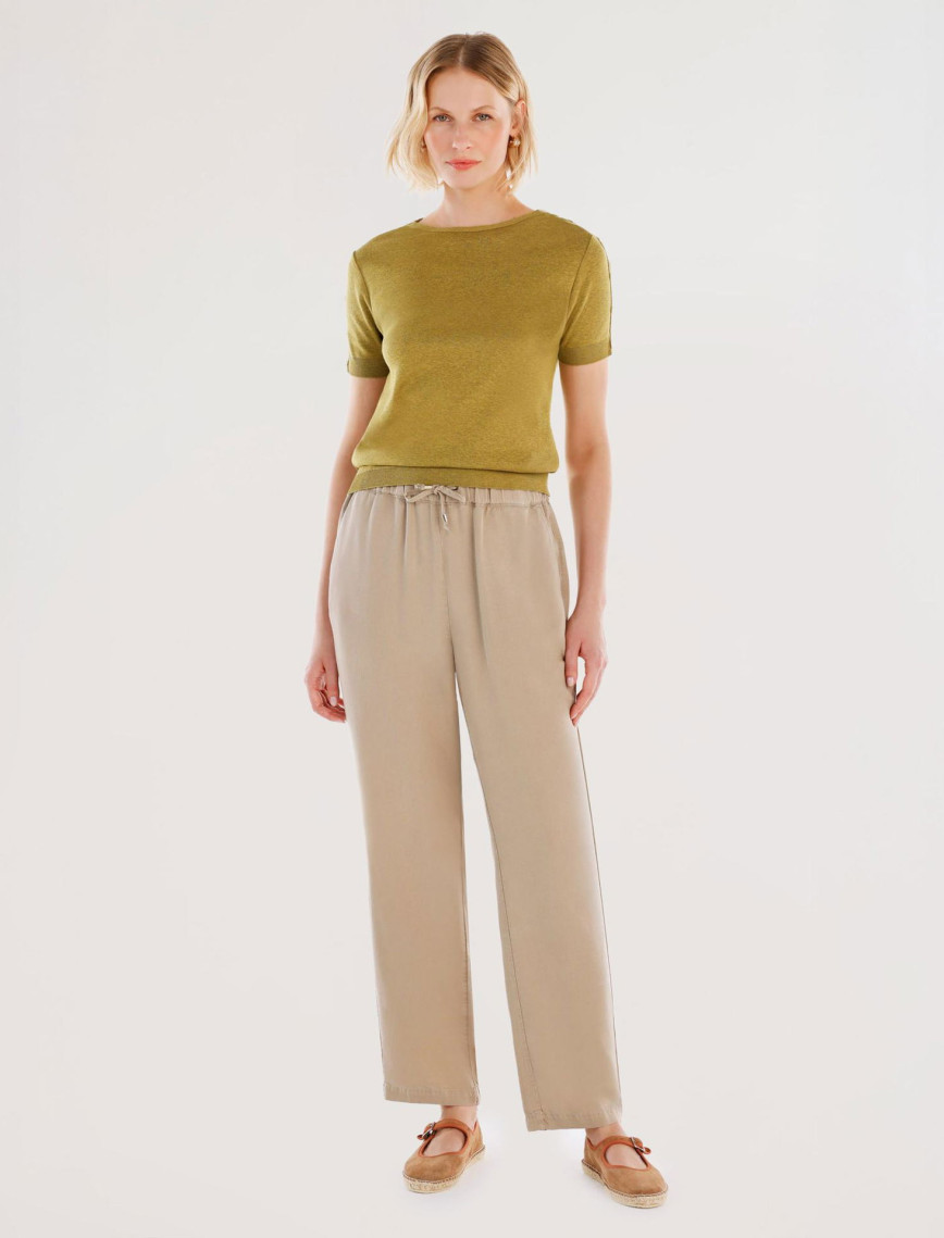 YARGICI Omuz Detaylı Kısa Kollu Triko