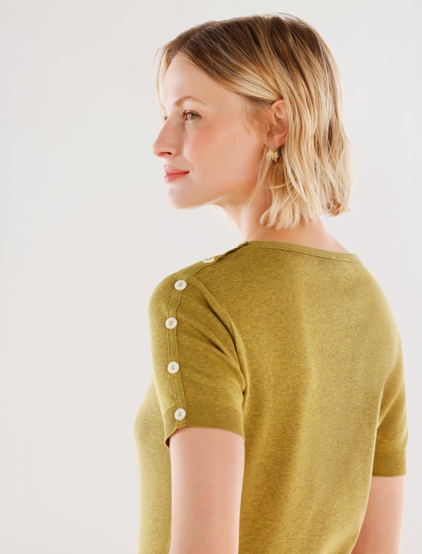 YARGICI Omuz Detaylı Kısa Kollu Triko