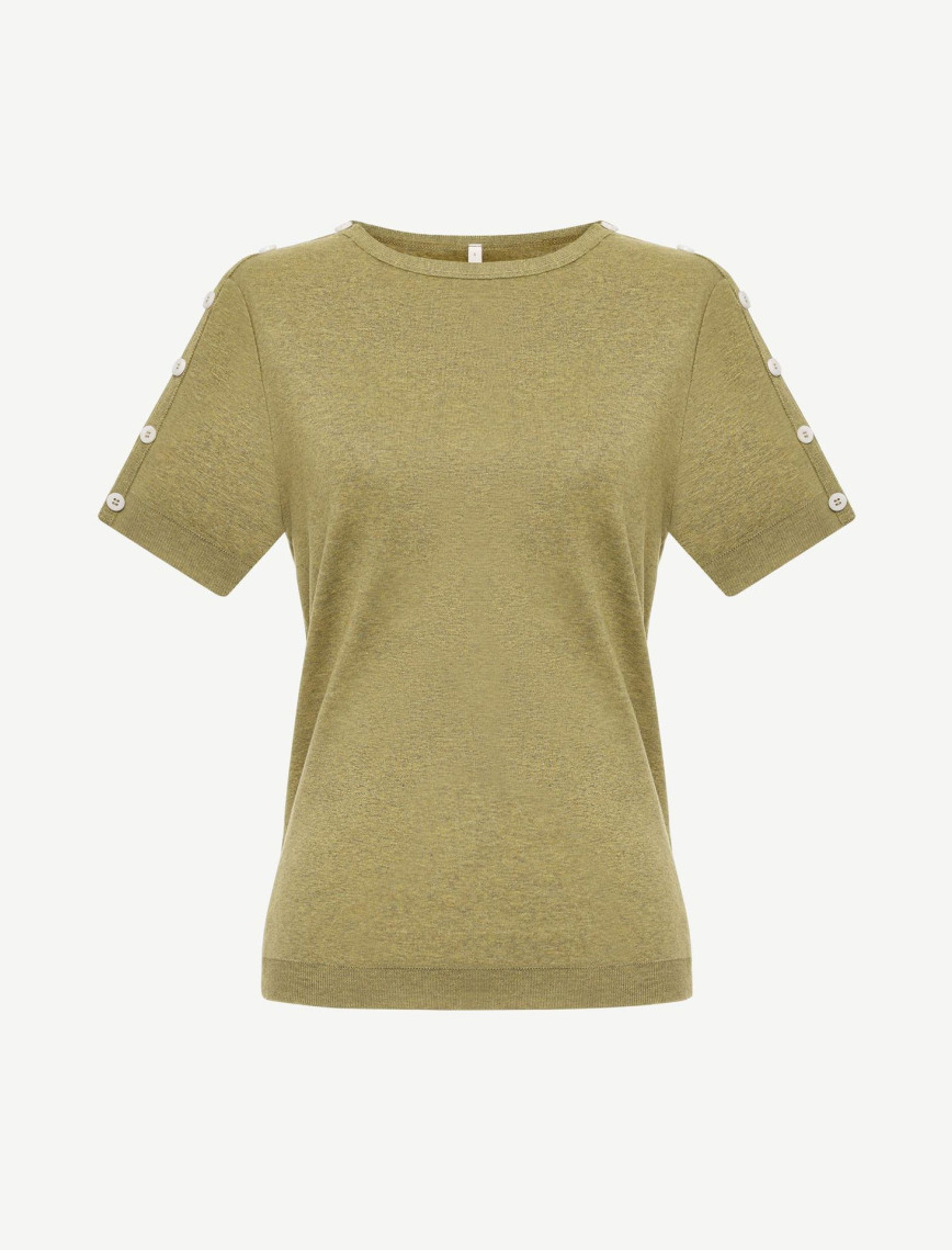 YARGICI Omuz Detaylı Kısa Kollu Triko