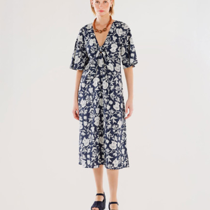 YARGICI Önü Bağlama Detaylı Kısa Kollu Midi Boy Elbise YARGICI Önü Bağlama Detaylı Kısa Kollu Midi Boy Elbise