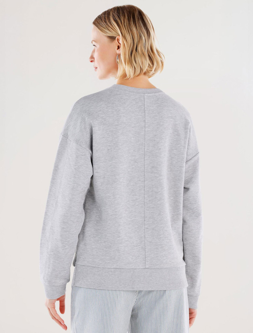 YARGICI Dikiş Ve Yırtmaç Detaylı Bisiklet Yaka Sweatshirt YARGICI Dikiş Ve Yırtmaç Detaylı Bisiklet Yaka Sweatshirt