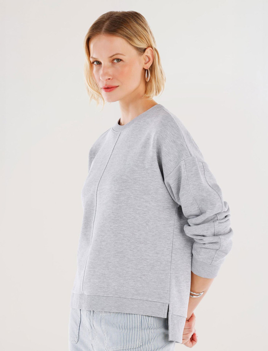 YARGICI Dikiş Ve Yırtmaç Detaylı Bisiklet Yaka Sweatshirt YARGICI Dikiş Ve Yırtmaç Detaylı Bisiklet Yaka Sweatshirt