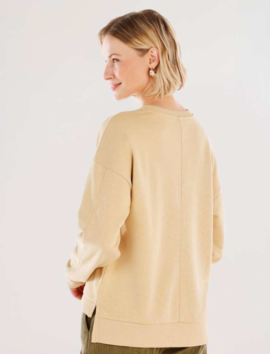 YARGICI Dikiş Ve Yırtmaç Detaylı Bisiklet Yaka Sweatshirt YARGICI Dikiş Ve Yırtmaç Detaylı Bisiklet Yaka Sweatshirt