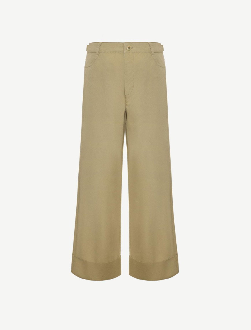 Kemer Detaylı Yüksek Bel Geniş Paça Pantolon Kemer Detaylı Yüksek Bel Geniş Paça Pantolon